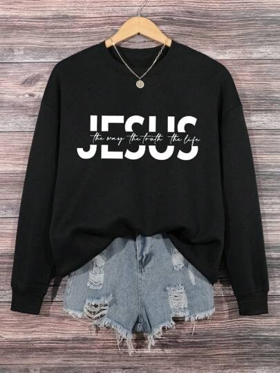 Shein Oversized Thermal Line Graphic Sweatshirt