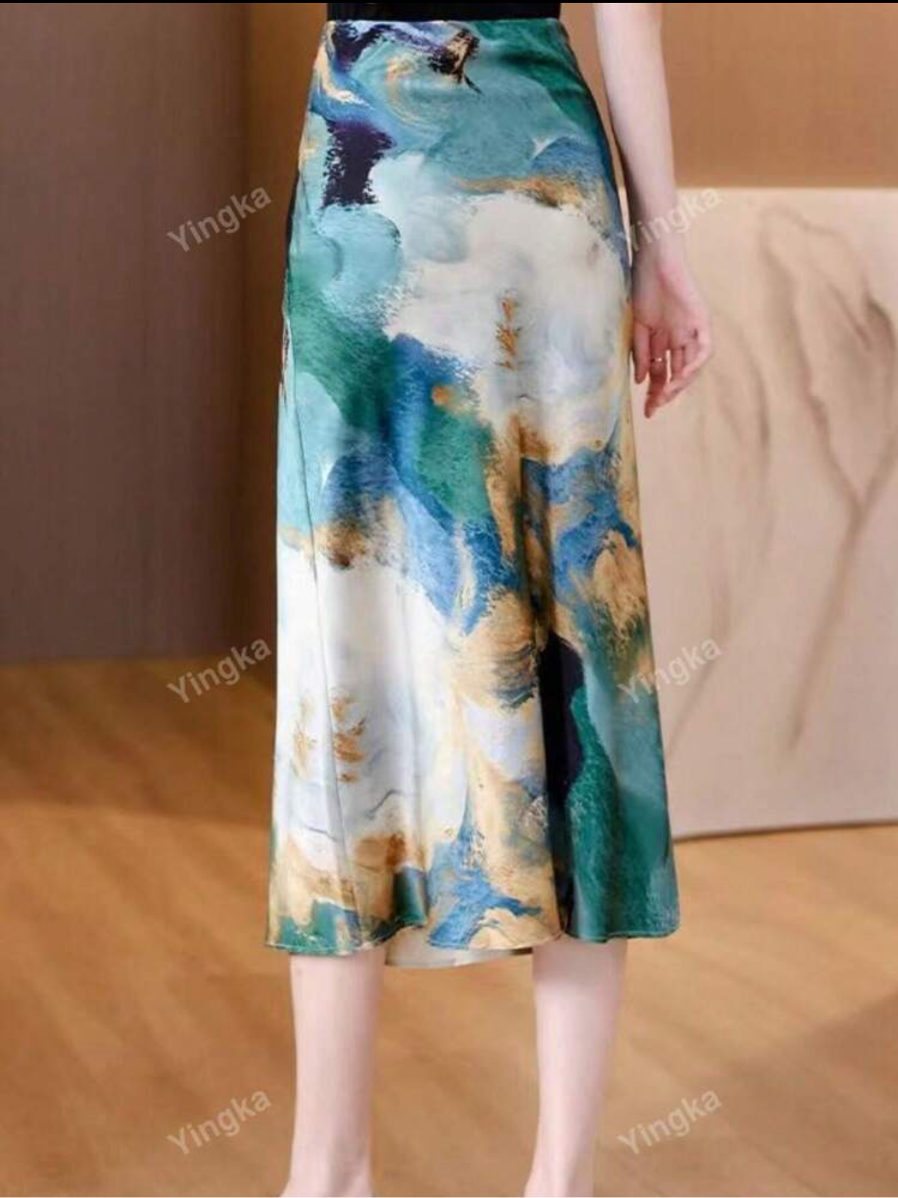 Shein Marble Print Straight Skirt