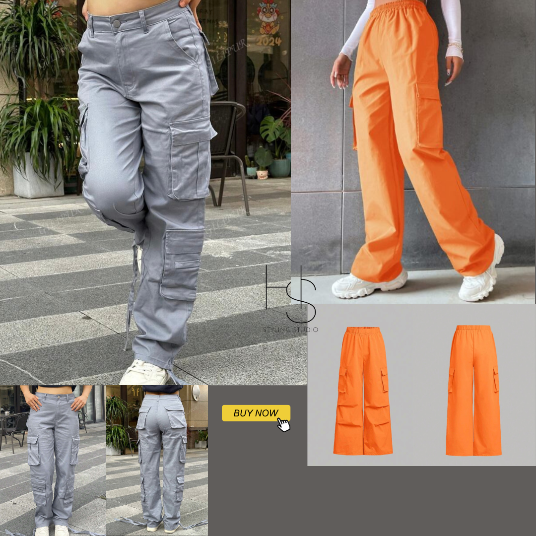 Shein Orange Bag Jogger Pants